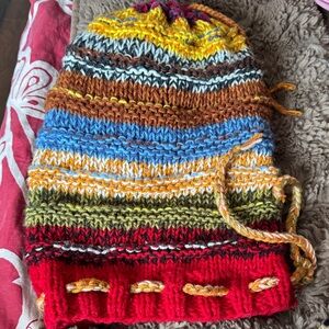 Made with love 💚Colorful Striped Knit  dread Beanie